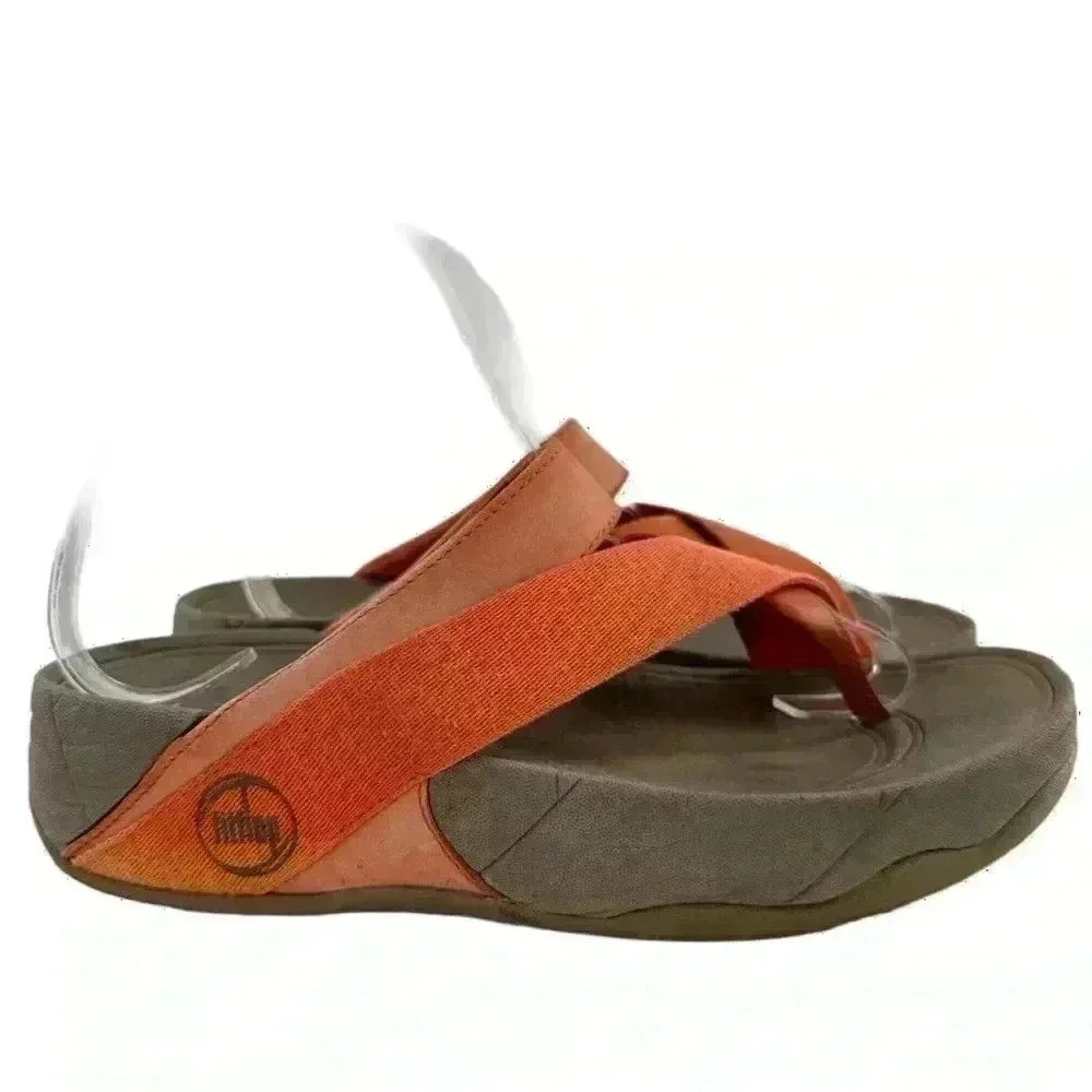 Fitflop womens sandals size 5 36 coral suede flatform orthopedic walking - Picture 12 of 12